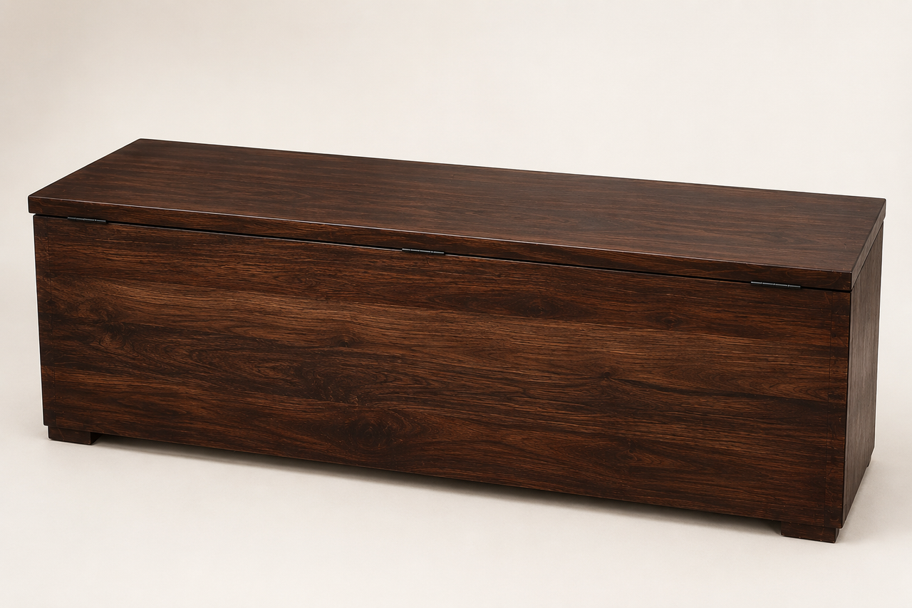 Minimalist Dark Wood Storage Trunk - Image 2