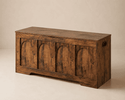 Rustic Arched Panel Wooden Trunk