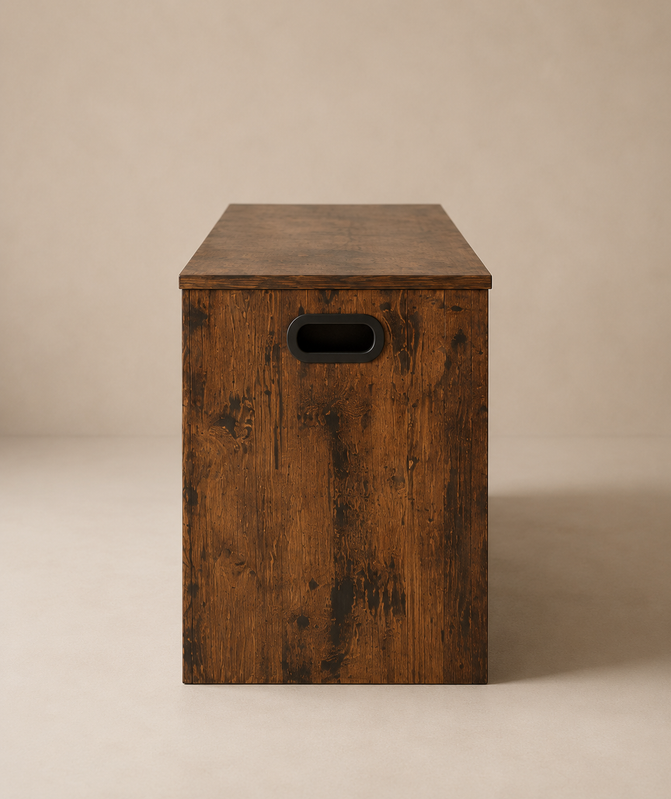 Rustic Arched Panel Wooden Trunk - Image 2